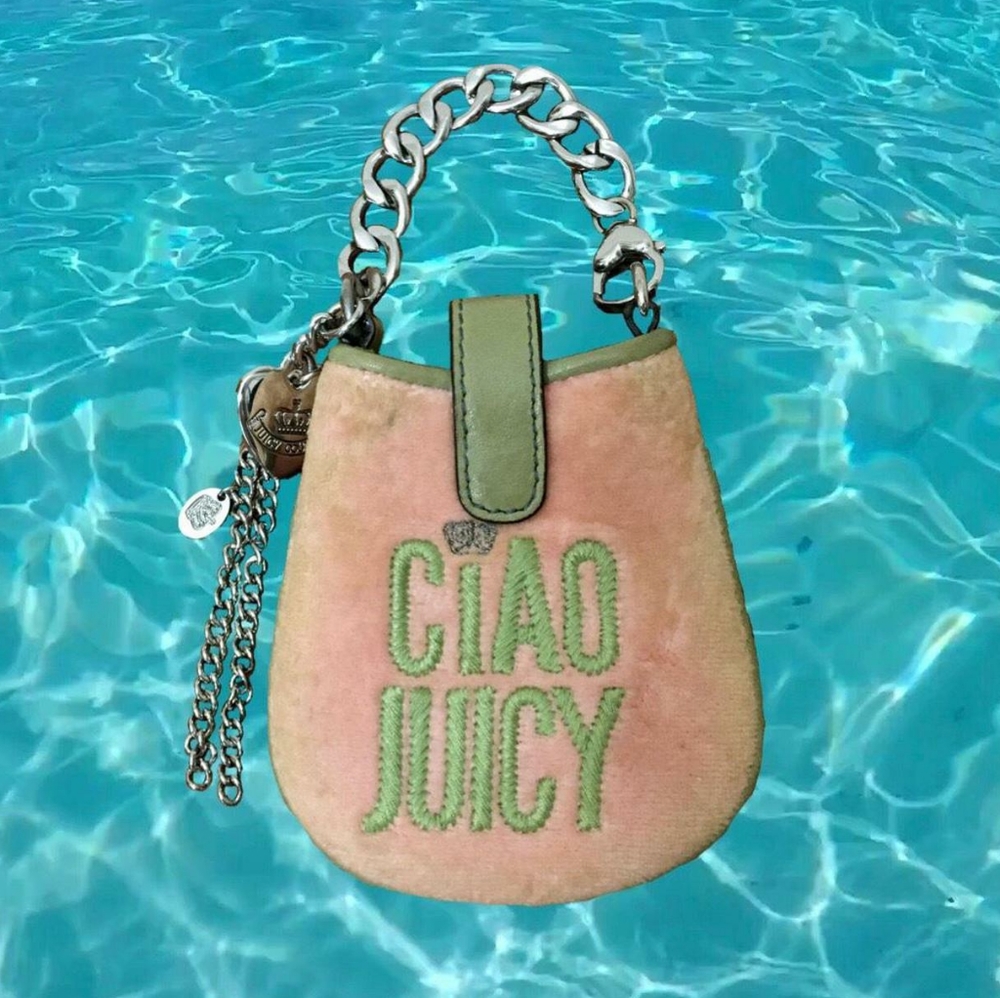 Juicy Couture y2k velour mini purse orange green